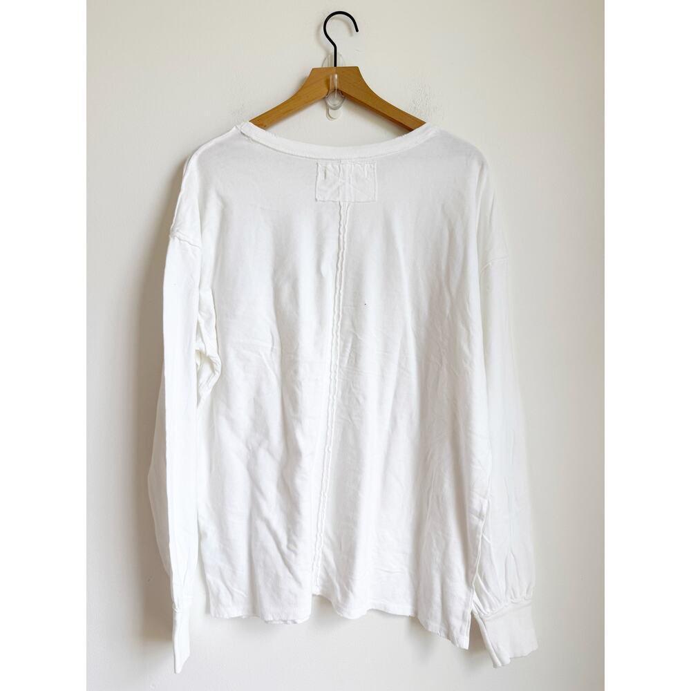 NEW Free People We The Free Fade Into You Long Sleeve Tee Shirt Oversized White - Picture 2 of 6